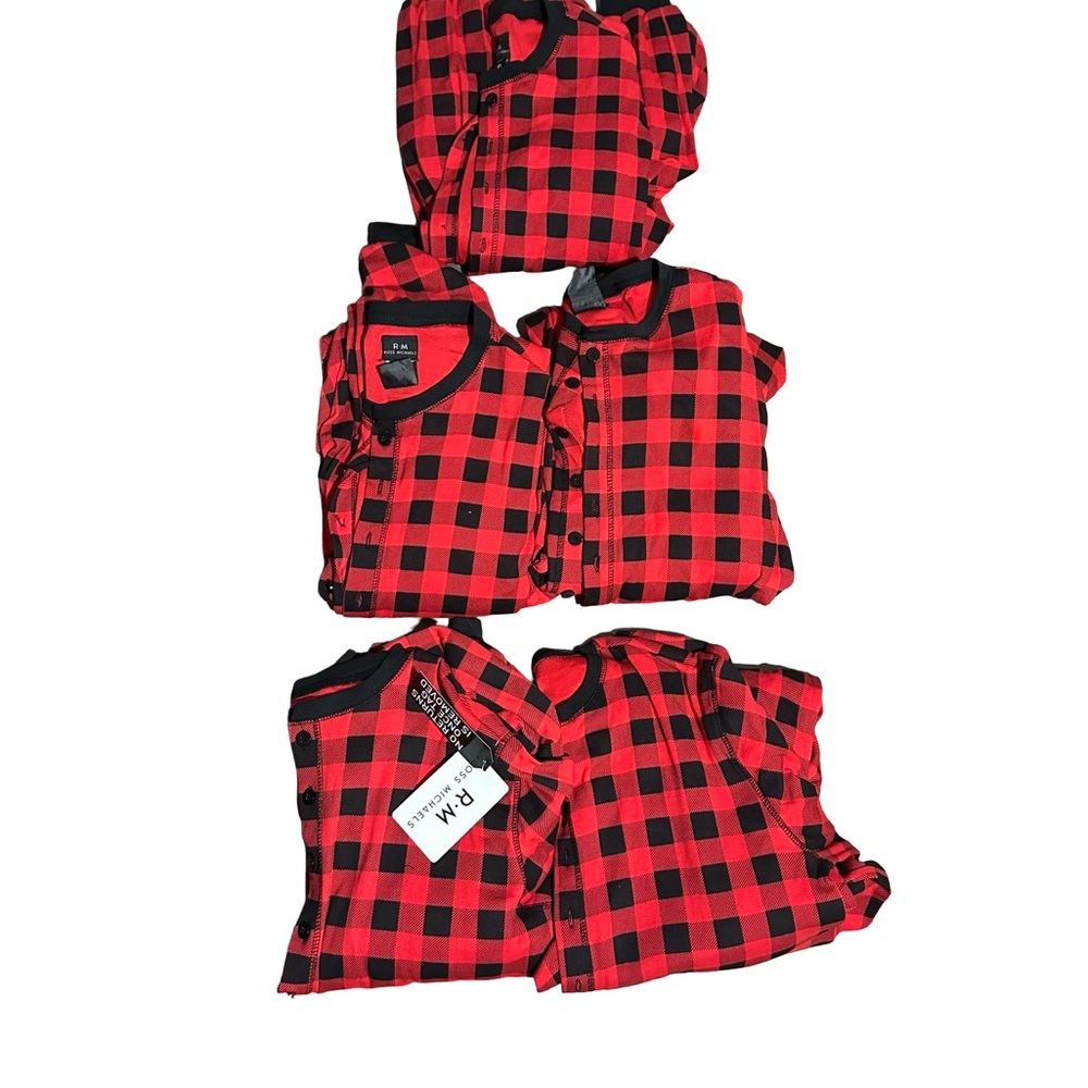 5 pair of matching Christmas pajamas